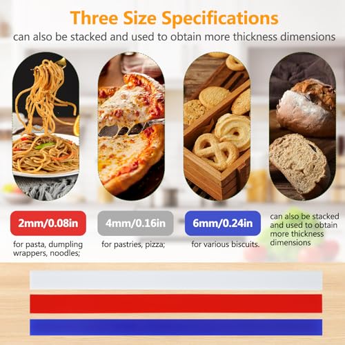 6Pcs Silicone Rolling Pin Guides (6 Count)