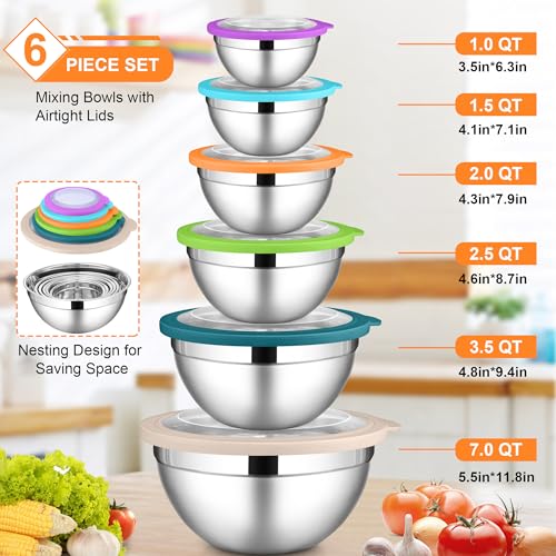 Mixing Bowls with Visible Lid Sets (12 Count)