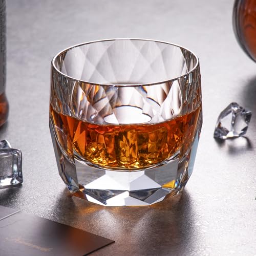 Crystal Whiskey Glasses Set of 2 Old Fashioned Glasses Stemless (2 Count)