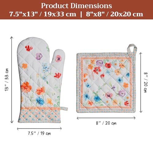 100% Cotton Oven Mitt & Pot Holder Set (2 Count)