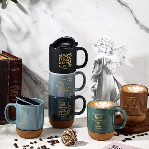 12 Set Christian Mugs Bulk Grandparents Day Gifts 15 oz (12 Count)
