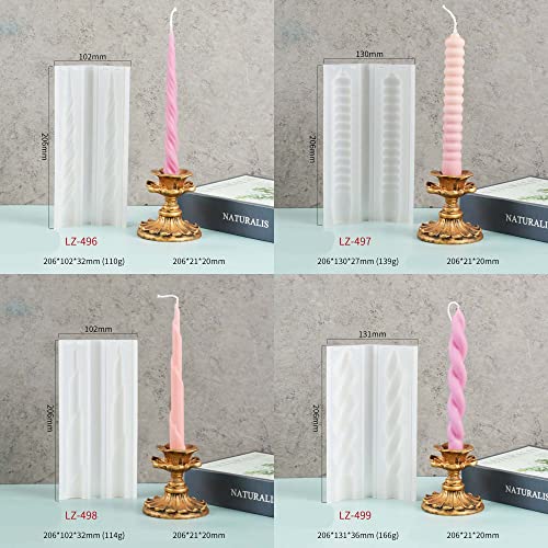 8 Pack Spiral Candle Mold Pillar Candle Cylinder Molds