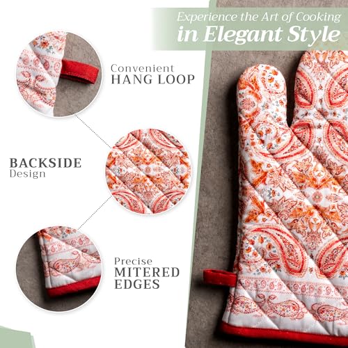 100% Cotton Oven Mitt & Pot Holder Set
