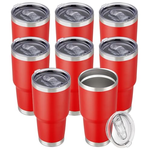 30 oz Tumbler with Lid Stainless Steel Tumblers Bulk (8 Count)