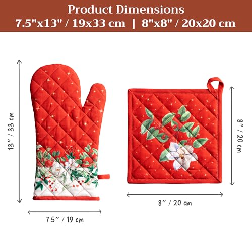 100% Cotton Oven Mitt & Pot Holder Set (2 Count)