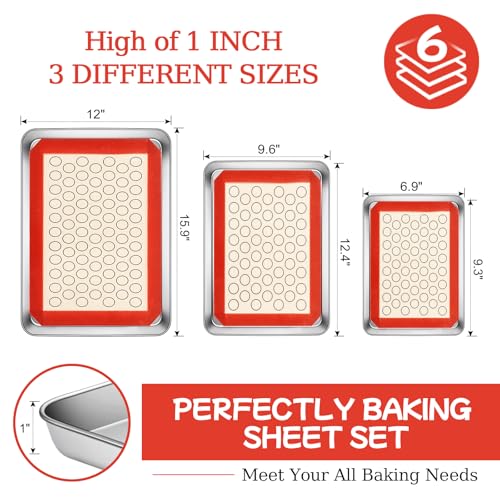 Baking Sheet with Silicone Baking Mat Set