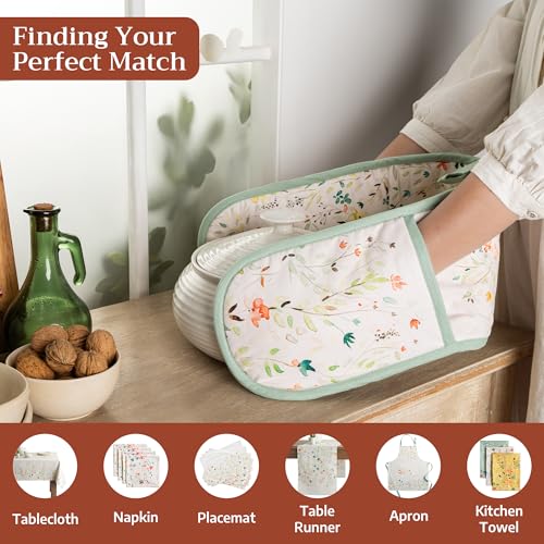 Double Oven Mitts 100% Cotton Double Oven Glove