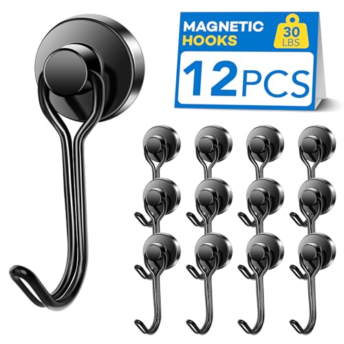 Magnetic Hooks Magnet Hook for Cruise Cabins Fridge 30LBS 12Pack (50 Count)
