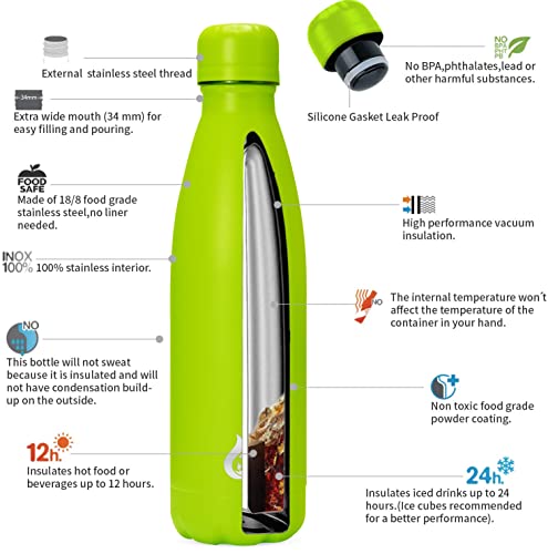 17 oz Small Insulated Water Bottle