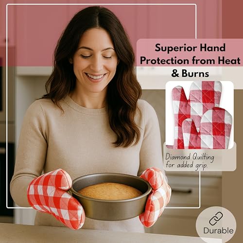 Buffalo Plaid Check Oven Mitts and Pot Holders Set of 4 (4 Count)