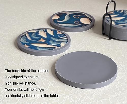 Absorbent Coasters for Drinks with Holder (7 Count)