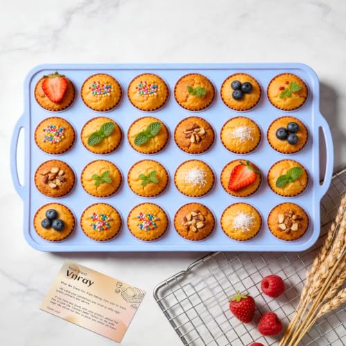 Mini Silicone Muffin Pan with Frame Non Stick Cupcake Tin Baking Mold