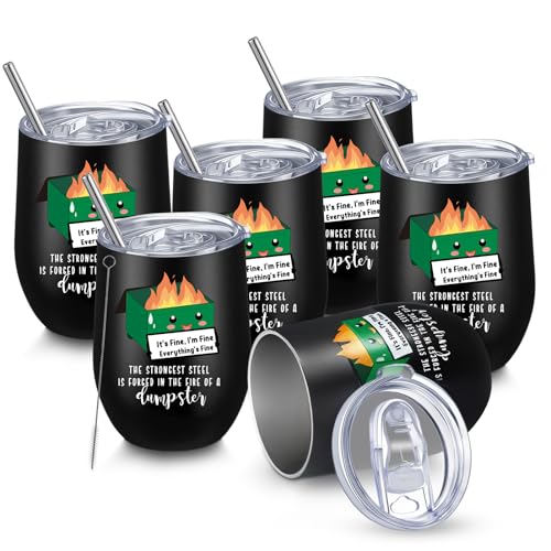 10 Pcs Coworker Gift Dumpster Fire Tumbler with Straw Lid (10 Count)