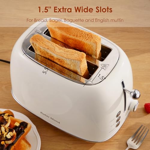2 Slice Toaster Retro Stainless Steel with Bagel