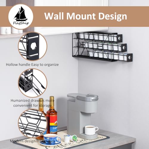 K Cup Holder Drawer 3 Tier Coffee Pod Holder for K Pod Save Space Countertop Kitchen (3 Count)