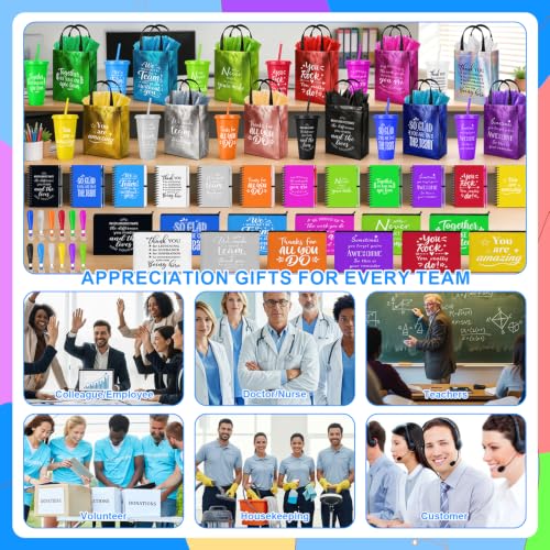 12 Sets Employee Appreciation Gifts Bulk 24 oz Inspirational Straw Cups (84 Count)