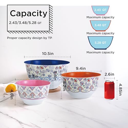 Melamine Mixing Bowl Set with Lids (3 Count)