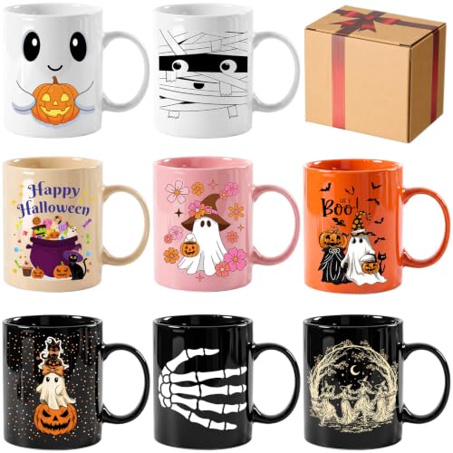 8 Pcs Ceramic Coffee Mugs 12 Oz Handle (8 Count)