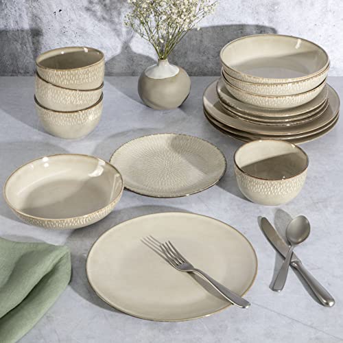 Matisse 16 Piece Double Bowl Dinnerware Set