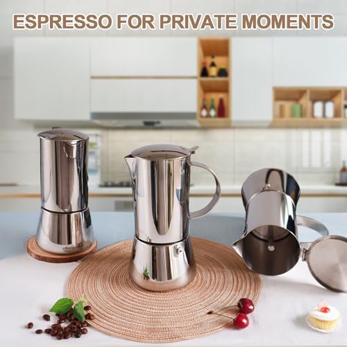 304 Thickened Stainless Steel Uncoated 12 Cup Moka Pot 600ml 20oz