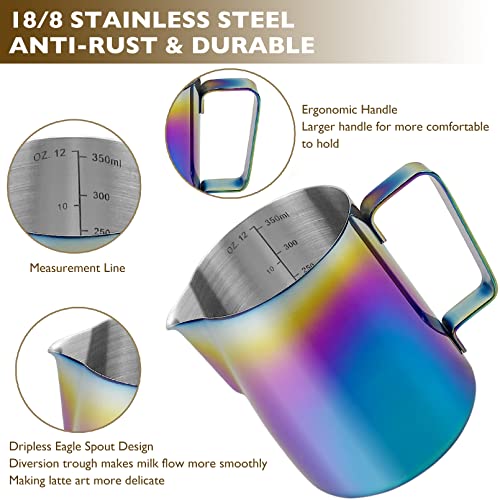 Stainless Steel Milk Frothing Pitcher 12 oz