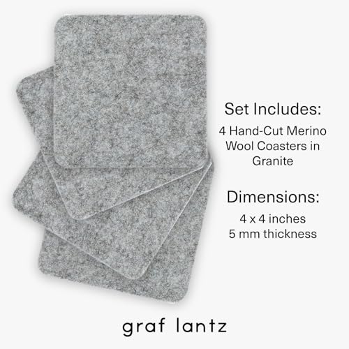 Bierfilzl Merino Wool Square Coasters Set of 4 (4 Count)
