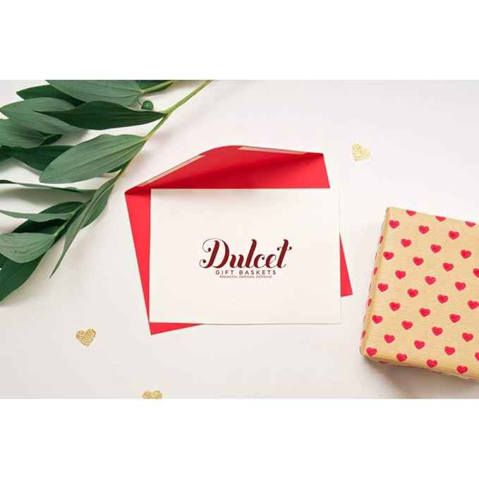 Dulcet Gift Baskets Happy Valentines Love Day Deluxe Bakery Mix of Assorted Cookies and Pastries with Decorative Teddy Bear for Women, Friend, College, Couples, Husband, Wife, Him & Her.