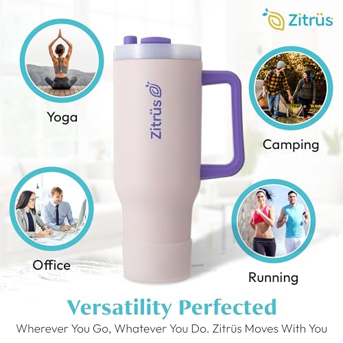 40 oz Tumbler with Handle and Straw