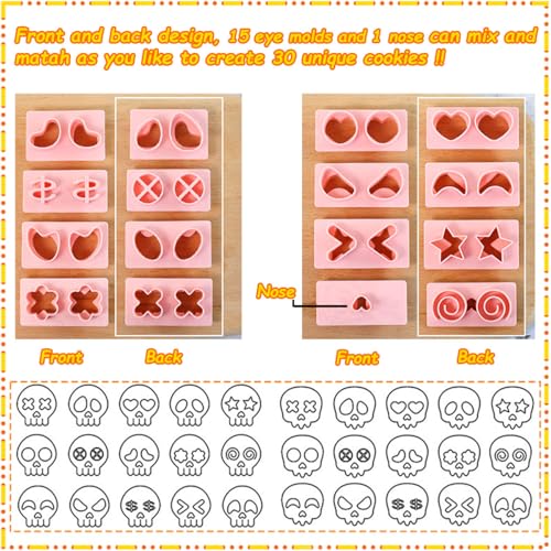 Mini Skull Cookie Cutter Set (17 Count)