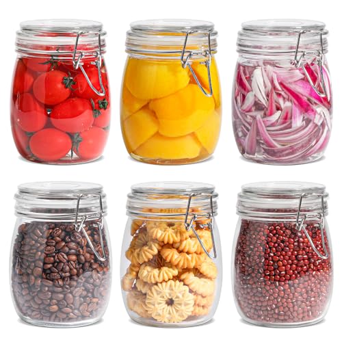 Glass Mason Jars with Airtight Lids 25oz 6 Pack Pickling Pantry (6 Count)