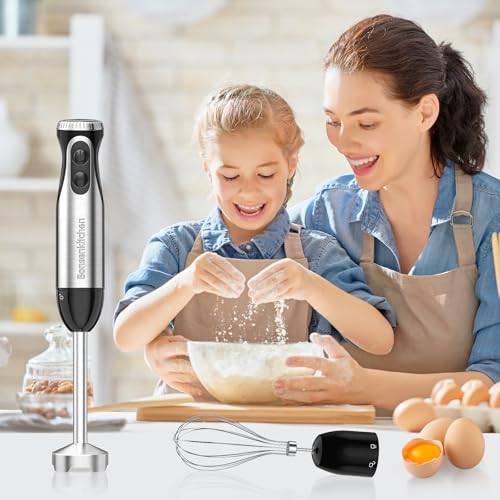 2-in-1 Immersion Handheld Blender with 20 Speeds & Turbo Mode
