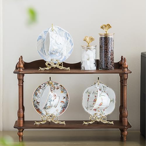 1Pcs Brass Teacup and Saucer Display Stand
