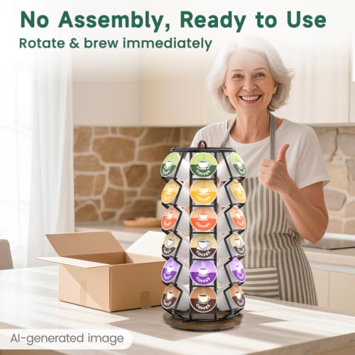 K Cup Coffee Pod Holder Organizer Carousel for Counter