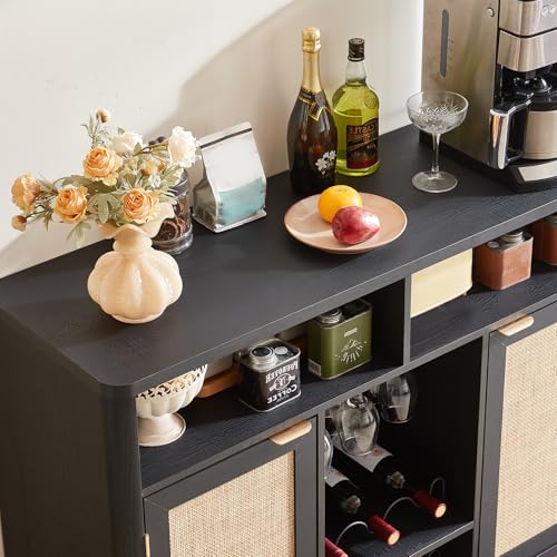 Rattan Wine Bar Cabinet with 2 Doors