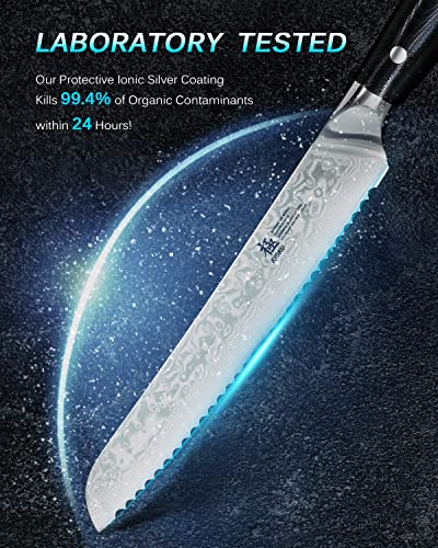 8" Damascus Bread Knife