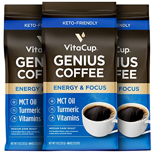Genius Keto Medium Dark Roast Ground Coffee (33 Ounce)