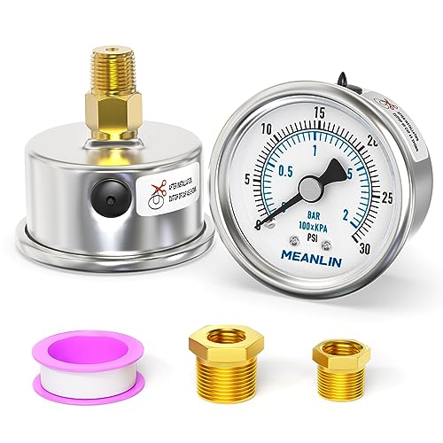 0~30Psi Dry Low Pressure Gauge Stainless Steel 1