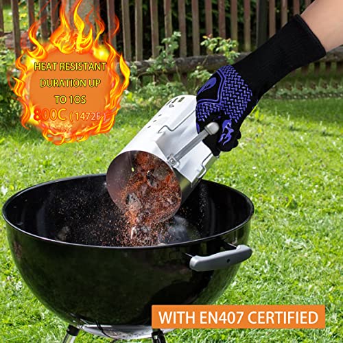 BBQ Gloves 1472F Heat Resistant Non (4 Count)