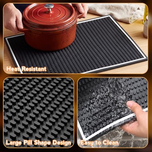 4 Pcs Bar Mat 18 X 12 Inch White Border (4 Count)