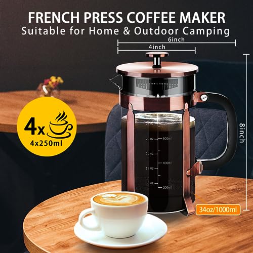 French Press Coffee Maker 304 Stainless Steel Coffee Press