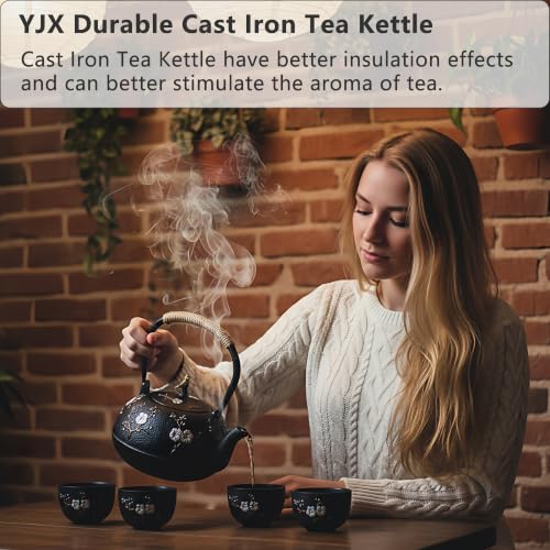 40.6oz Cast Iron Teapot for Stovetop