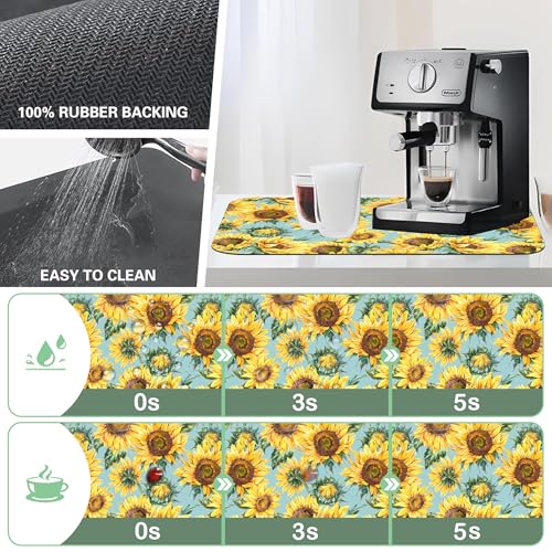 Dish Drying Mat for Kitchen Counter Absorbent Dish Coffee Mat 16"X24"