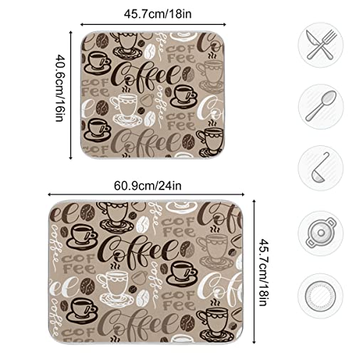 Brown Coffee Dish Drying Mat