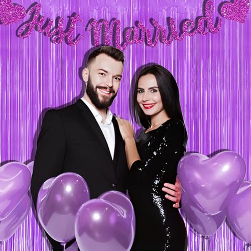 Purple Streamers Party Backdrop Pastel Fringe Curtains (2 Count)