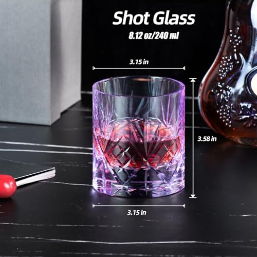 Crystal Whiskey Glasses Set of 2 Hand Blown Old Fashioned Glasses