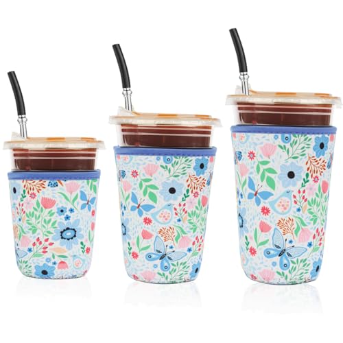 Reusable 3 Pack Iced Coffee Cup Sleeve (3 Count)