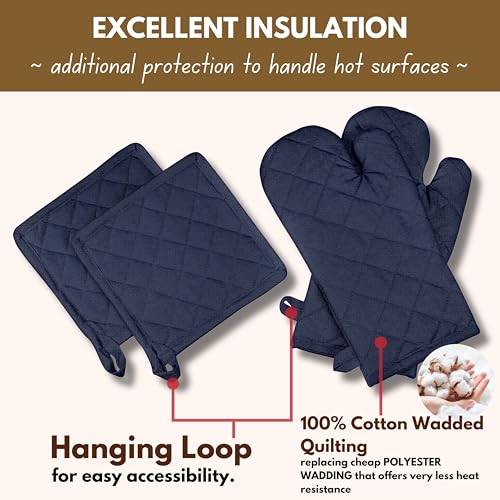 4 Piece Set 2 Oven Mitts & 2 Potholders (4 Count)
