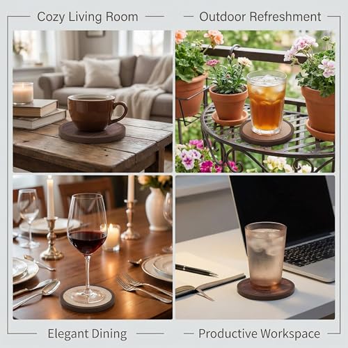 Absorbent Coasters for Drinks with Holder (7 Count)