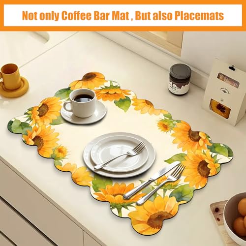 Scalloped Dish Drying Mats for Kitchen Counter
