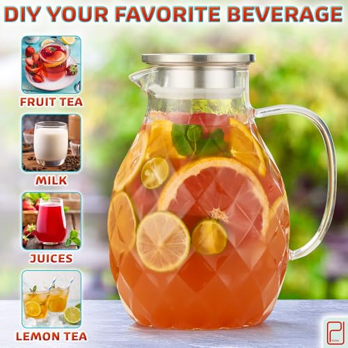Borosilicate Glass Pitcher with Lid & Spout (2 Count)